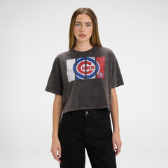 Philadelphia Phillies Sport Night Black Cropped Women's T-Shirt