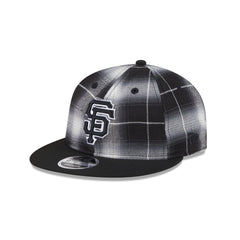 San Francisco Giants Black and White Plaid Retro Crown 9FIFTY Snapback Hat