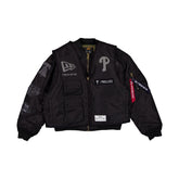 Alpha Industries x Philadelphia Phillies Black 2-in-1 MA-1 Flight Jacket + Vest