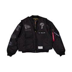 Alpha Industries x Philadelphia Phillies Black 2-in-1 MA-1 Flight Jacket + Vest