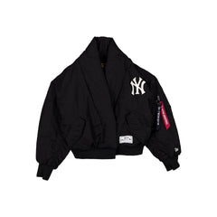 Alpha Industries x New York Yankees Women's Black Shawl Collar Flight Jacket