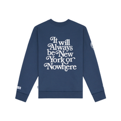 New York or Nowhere x New York Yankees Navy Motto Crewneck