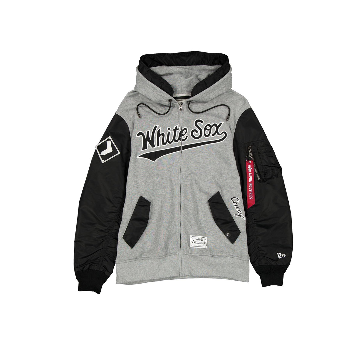 Alpha Industries x Chicago White Sox Gray MA-1 Full Zip Fleece Jacket