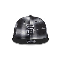 San Francisco Giants Black and White Plaid Retro Crown 9FIFTY Snapback Hat