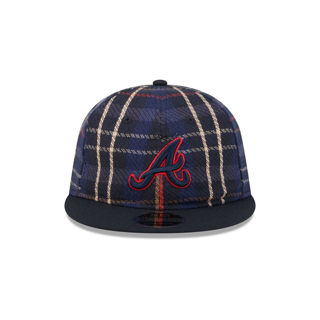 Atlanta Braves Grunge Plaid Retro Crown 9FIFTY Adjustable Hat