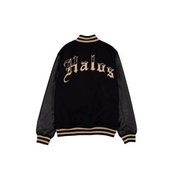 Los Angeles Angels Gothic Lettering Black Wool Varsity Jacket