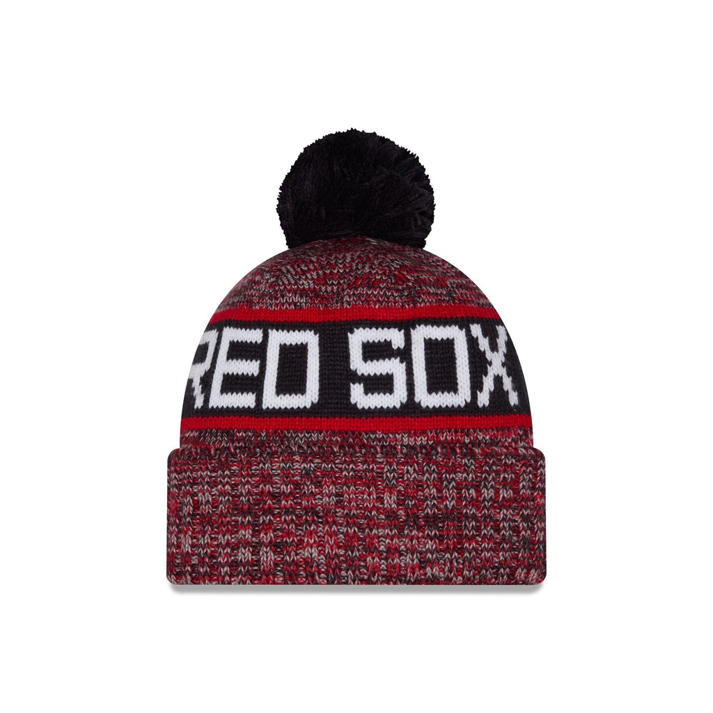 Boston Red Sox Tri Color Pom Knit Hat