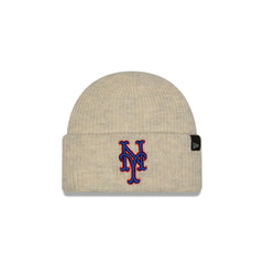 New York Mets Woolen Heather Gray Short Cuff Knit Beanie Hat